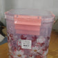 Square 3 Pcs Floral Printed Airtight Storage Container Set – Approx 2.8 Ltr, 4.5 Ltr, 6.9 Ltr (3 Pcs Set)