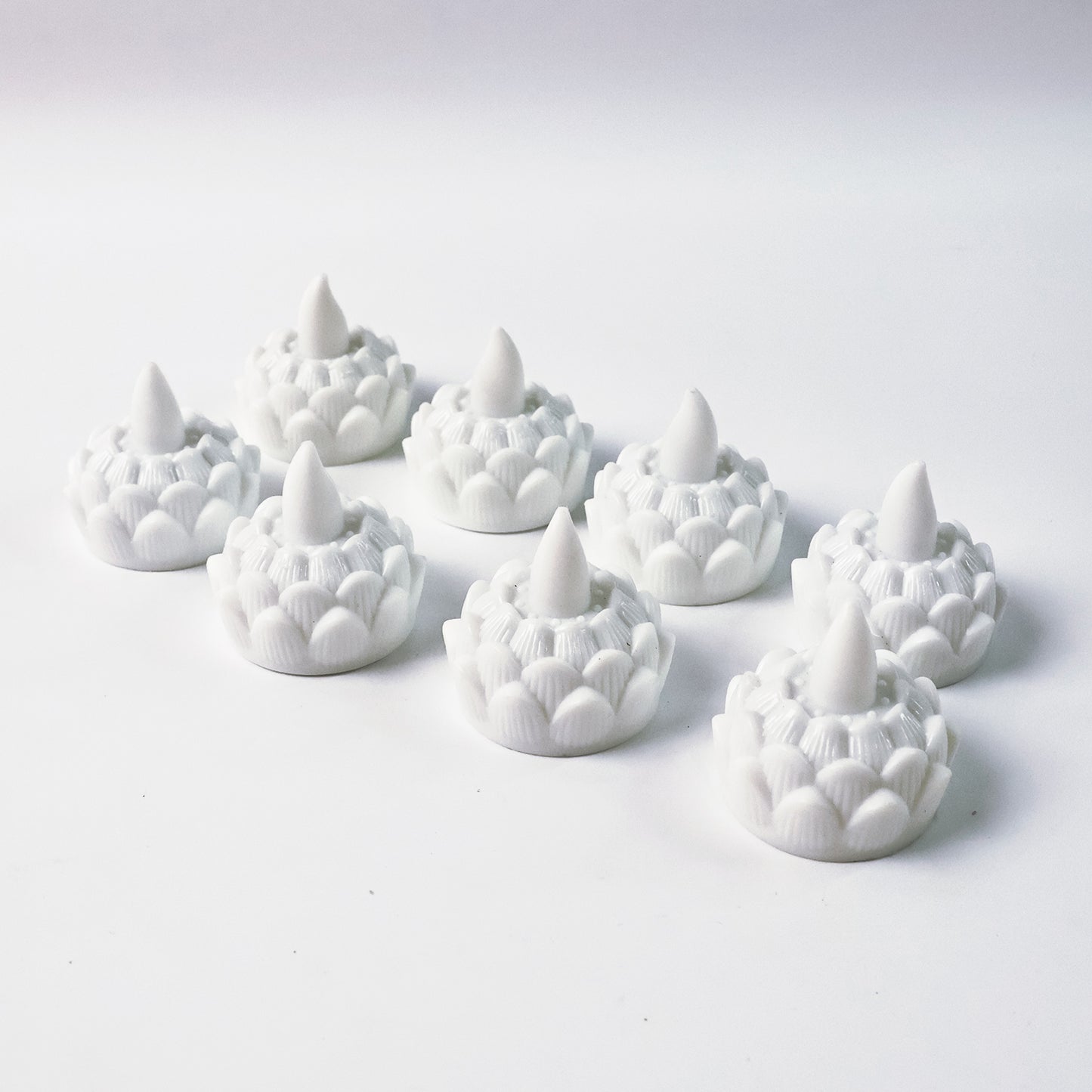 Lotus Shaped Led Flameless Tealight Candles - (8 Pc)