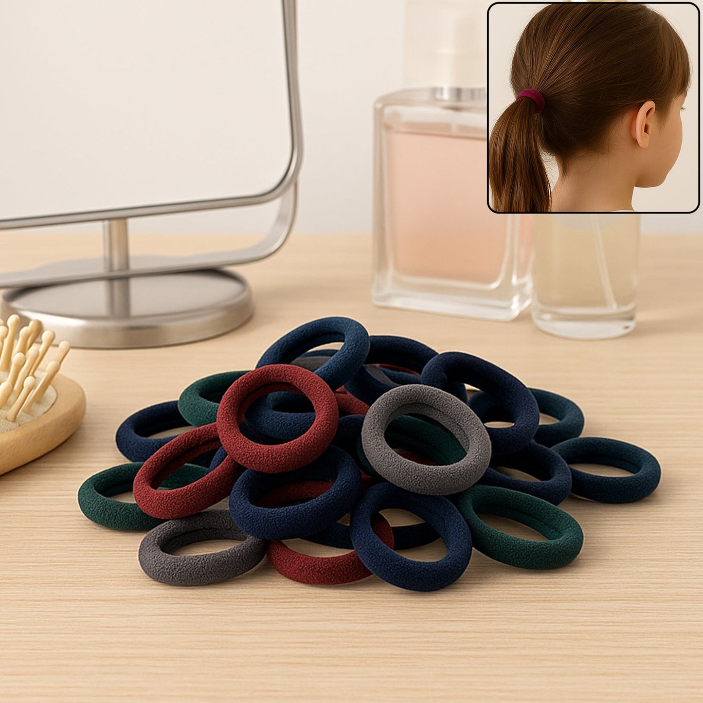 Small Hairbands Bands for Hair Rubber Bands (Pack of 50 / Multicolour), Hair accessories
