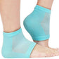 Multicolor silicone heel socks for pain relief.