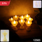 Set Of 8 White Water Sensor Led Diyas